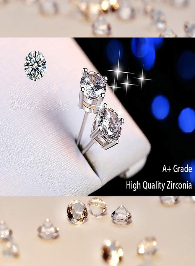 BQFIFE Small Stud Earrings for Women Sterling Silver 4mm Hypoallergenic - Image 3